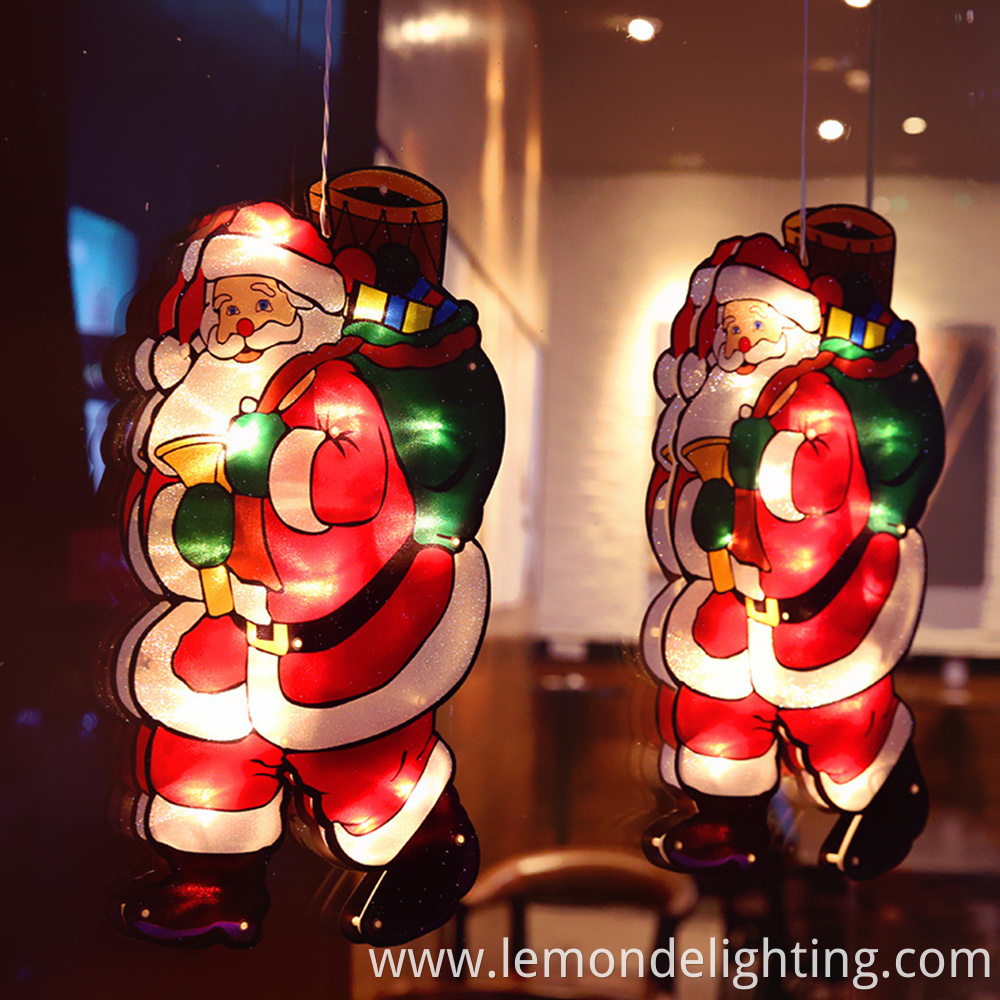 Santa Claus Xmas Suction Cup Hanging Light